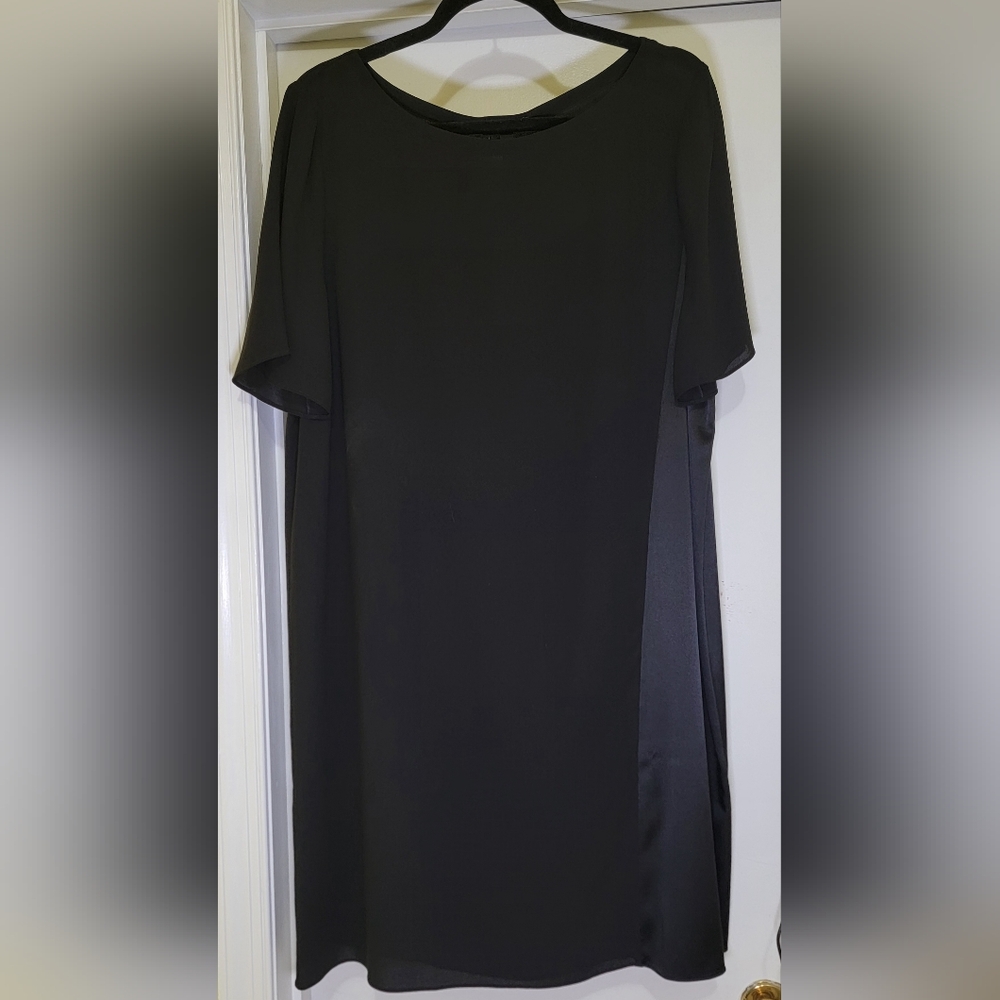 Eileen Fisher Silk Georgette Crepe Dress Sz-L